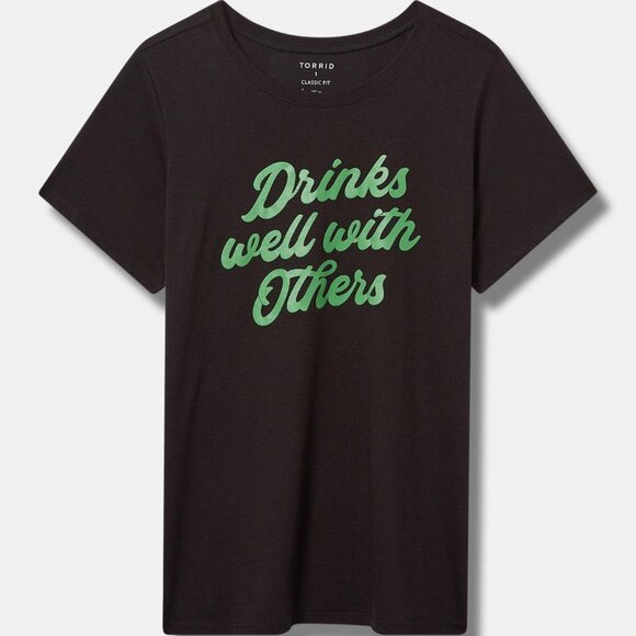 ❤️NWT VINTAGE TORRID ST PATRICK'S DAY "DRINKS WELL WITH OTHERS" TEE - PLUS SIZE - Picture 1 of 11